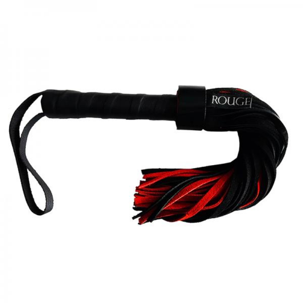 Rouge Short Suede Flogger Leather Handle Black/red - Floggers