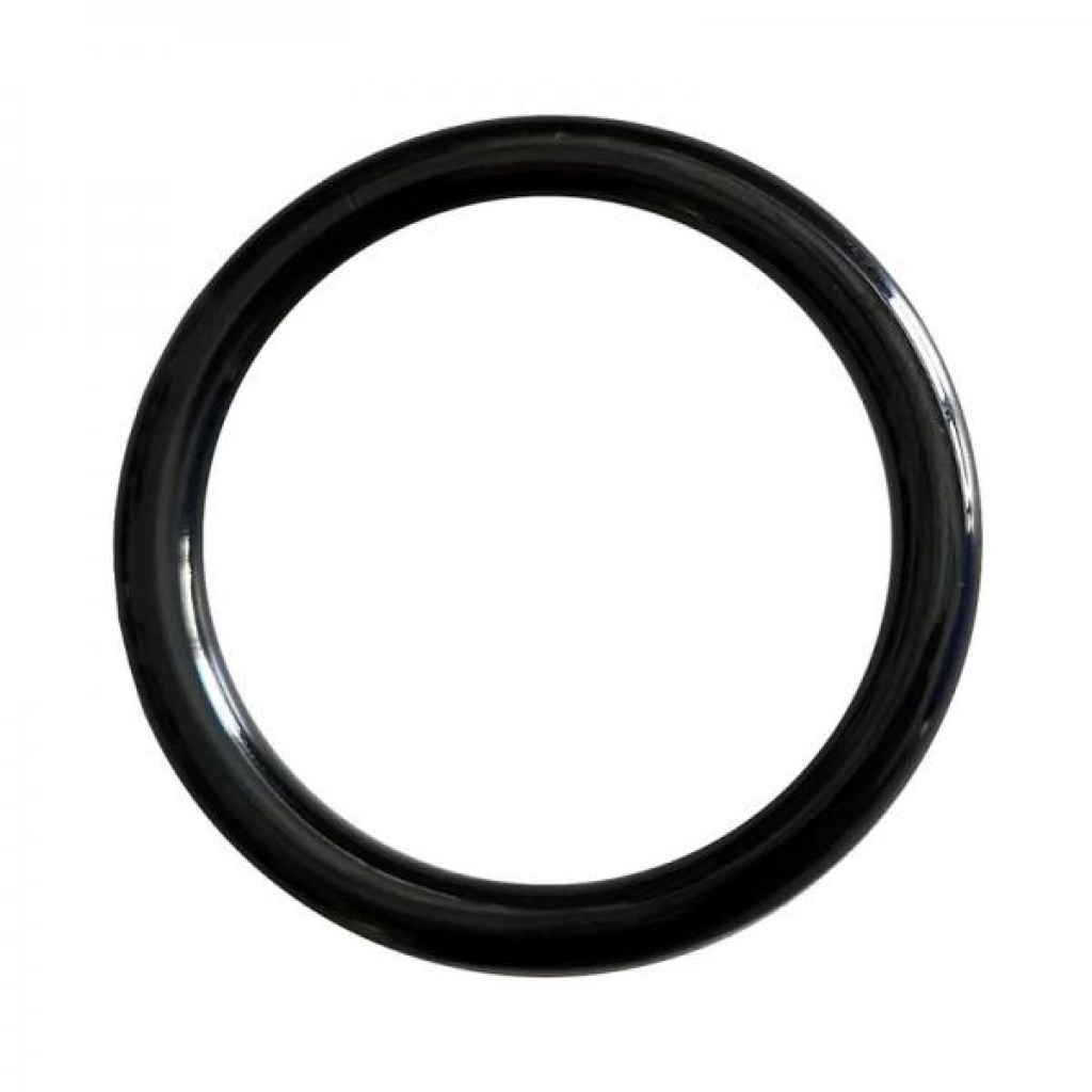 Rouge Stainless Steel Round Cock Ring 45mm Black - Couples Vibrating Penis Rings