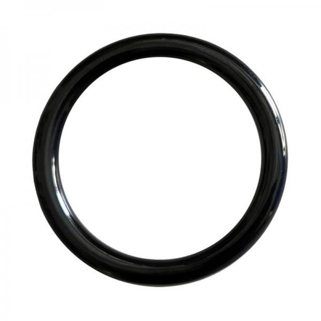 Rouge Stainless Steel Round Cock Ring 50mm Black - Couples Vibrating Penis Rings