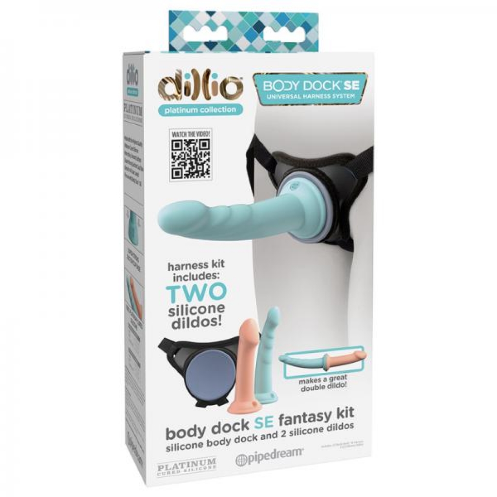 Dillio Platinum Body Dock Se Fantasy Kit With 6 & 7 In. Silicone Dildos - Harnesses