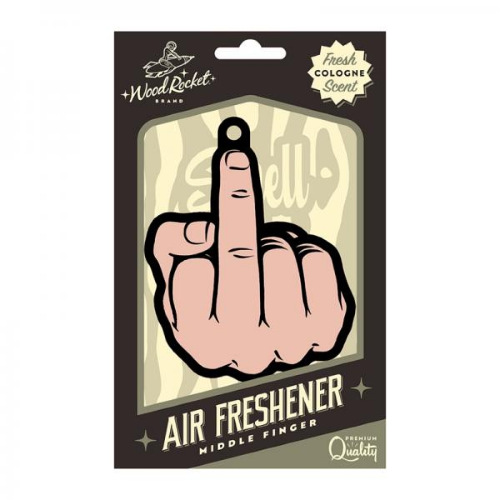 Wood Rocket Air Freshener Middle Finger Peach - Gag & Joke Gifts