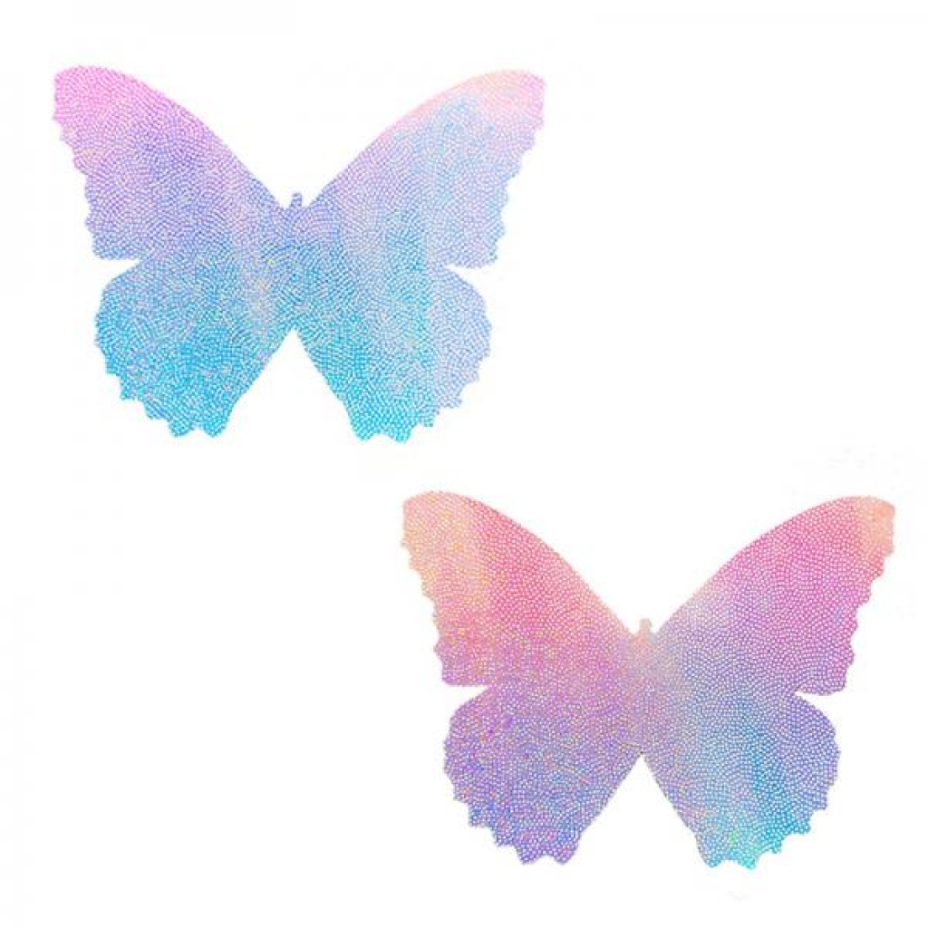 Neva Nude Pasty Butterfly Blue/pink Iridescent - Pasties, Tattoos & Accessories