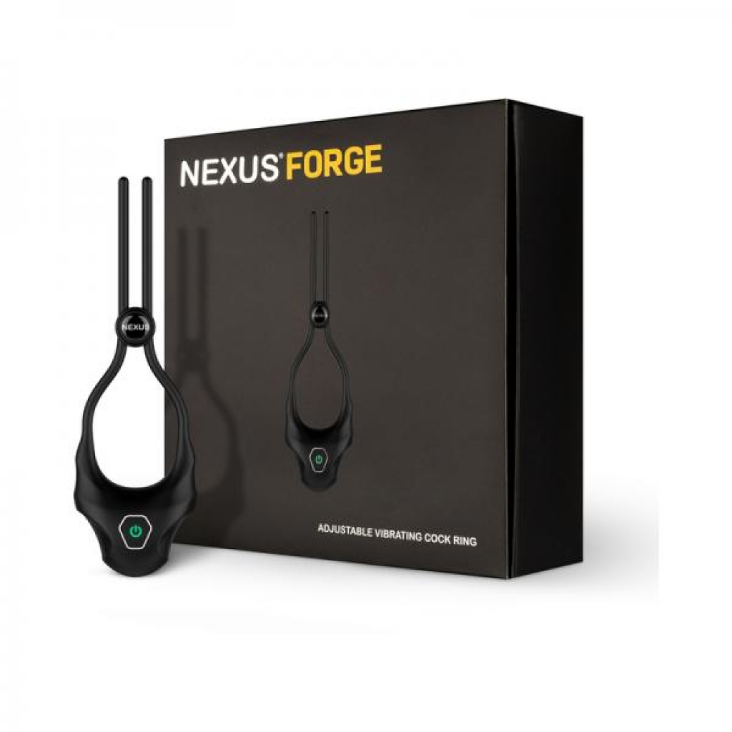 Nexus Forge Adjustable Vibrating Cock Ring Black - Couples Penis Rings