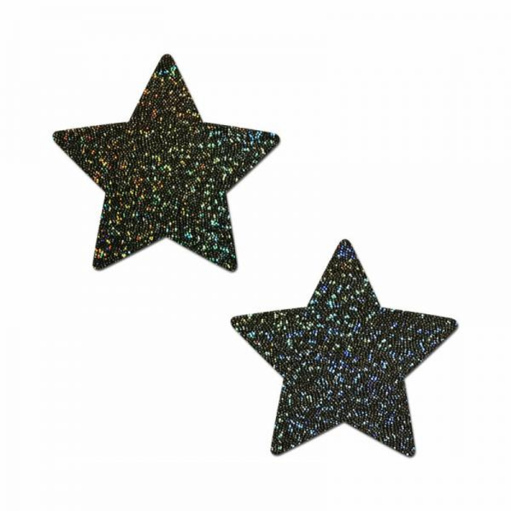 Pastease Glitter Star Pasties Black - Pasties, Tattoos & Accessories