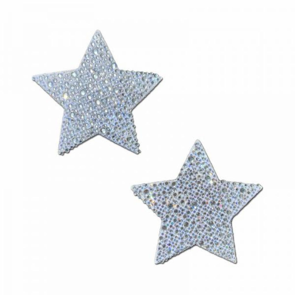 Pastease Crystal Sparkling Star Pasties Silver - Pasties, Tattoos & Accessories