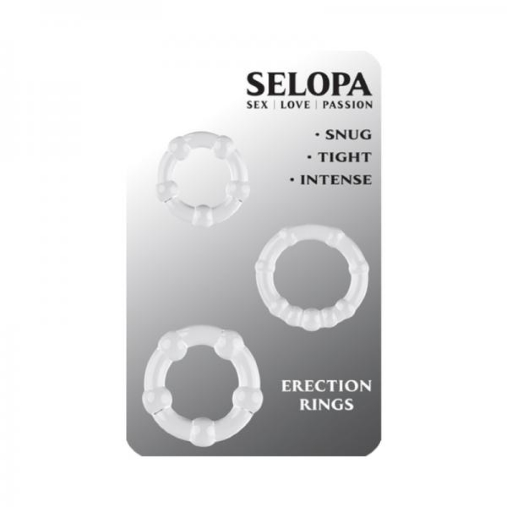 Selopa Erection Rings Cock Ring Set Clear - Classic Penis Rings