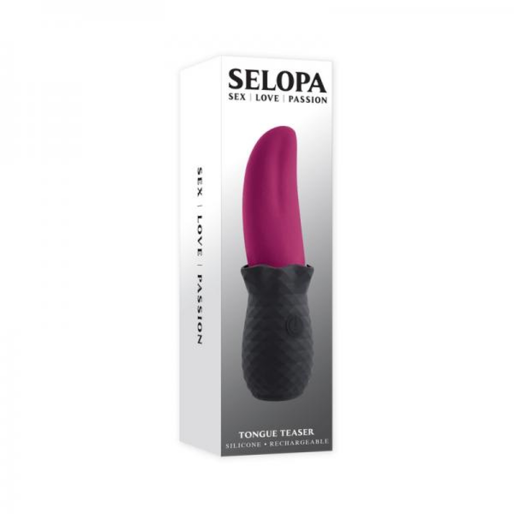 Selopa Tongue Teaser Vibe Rechargeable Silicone Pink Black - Tongues