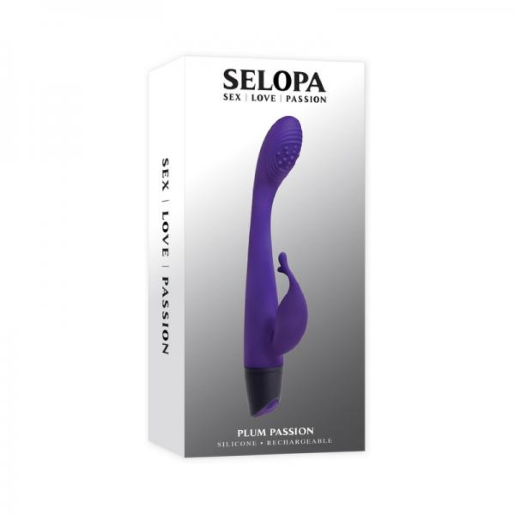Selopa Plum Passion Rechargeable Dual Stim Silicone Purple - G-Spot Vibrators