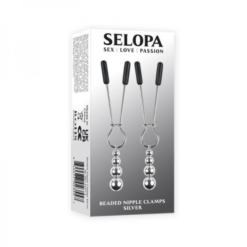 Selopa Beaded Nipple Clamps Stainless Steel Silver - Nipple Clamps