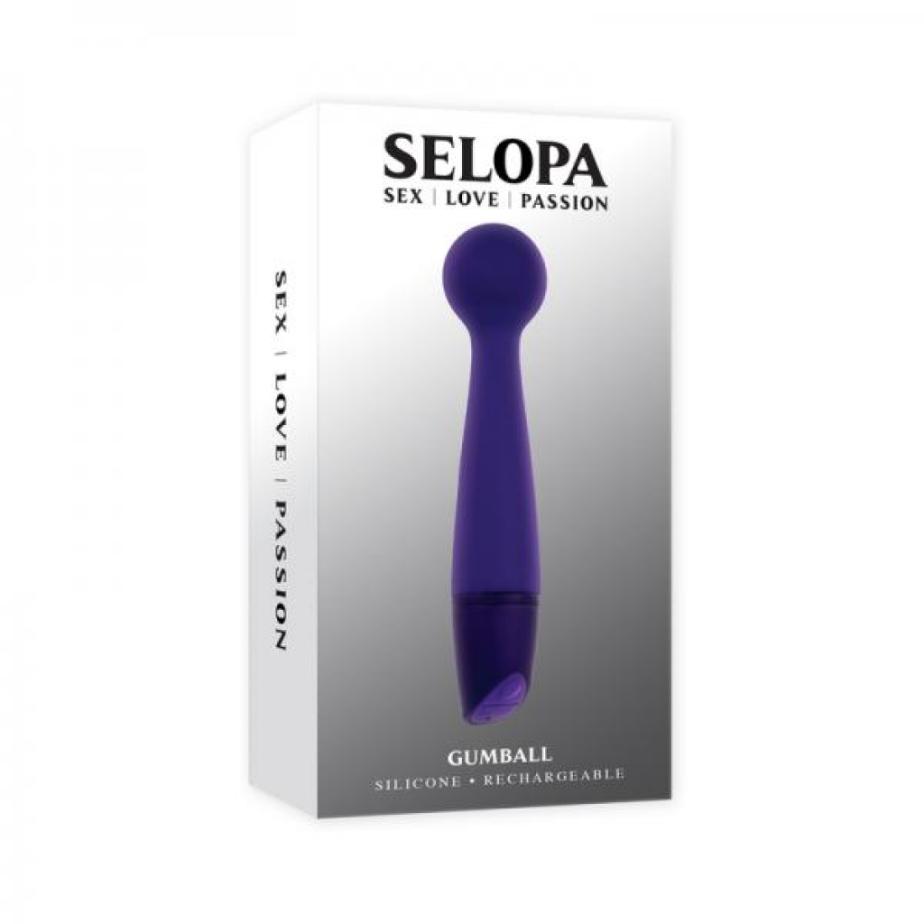 Selopa Gumball Rechargeable Slim Wand Silicone Purple - Body Massagers