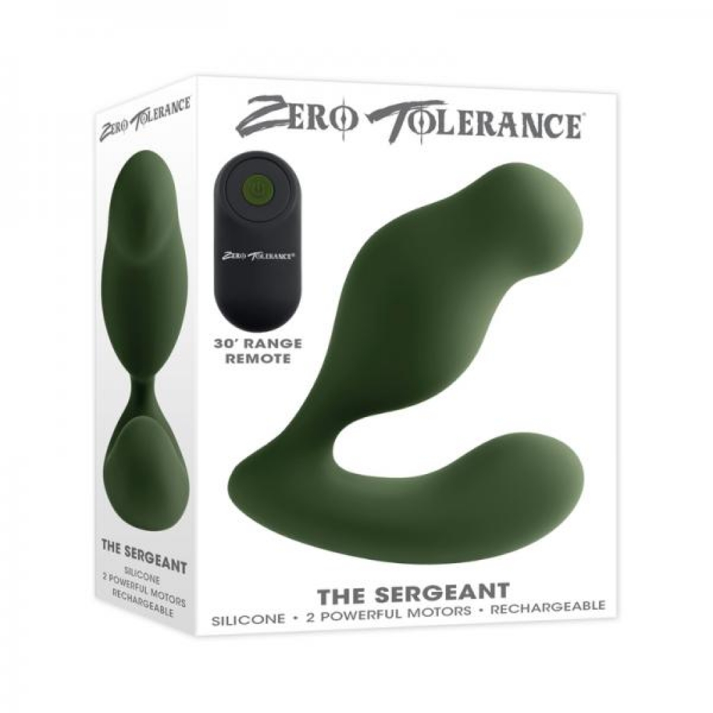 Zero Tolerance The Sergeant Rechargeable Vibrating Prostate Anal Vibe Silicone Green - Prostate Toys