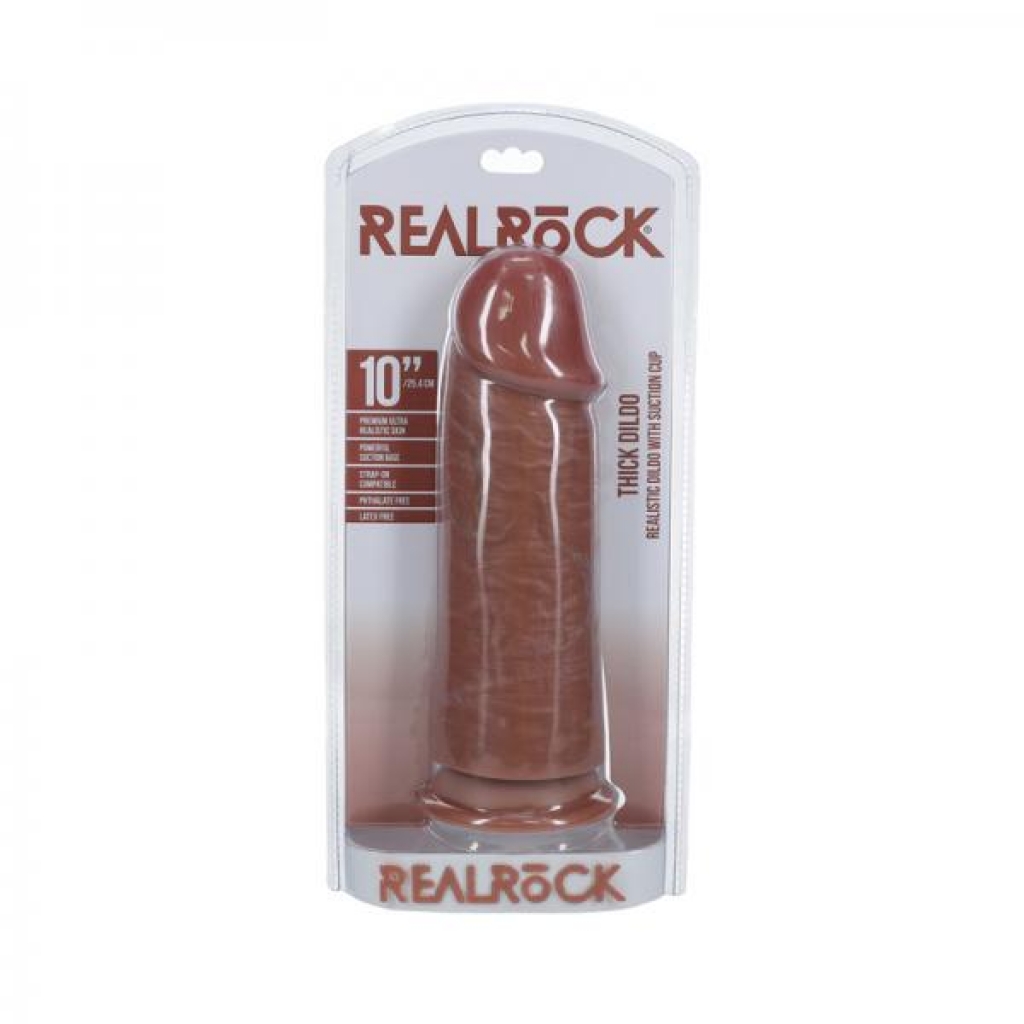 Realrock Extra Thick 10 In. Dildo Tan - Huge Dildos