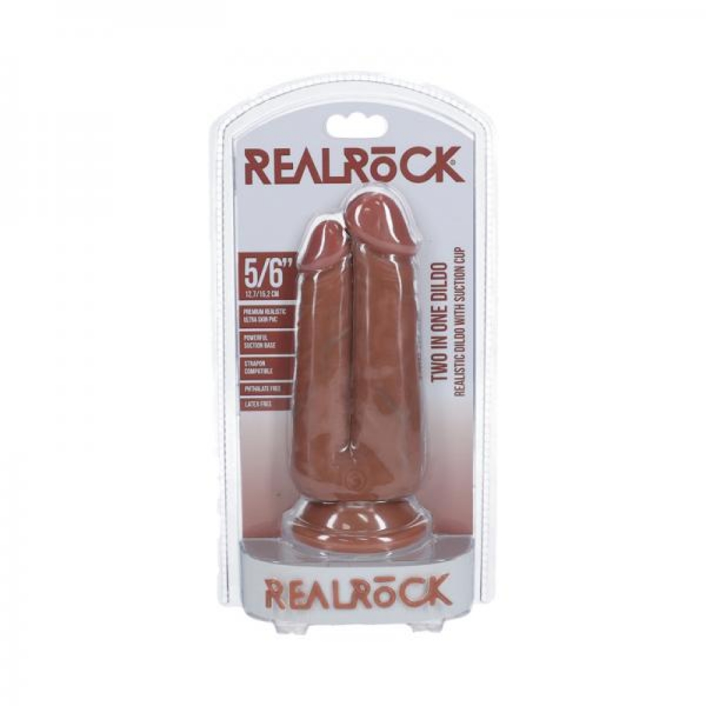 Realrock Two In One 5 In. / 6 In. Dildo Tan - Double Dildos