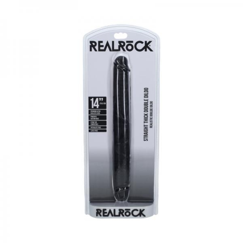 Realrock 14 In. Thick Double-ended Dong Black - Double Dildos