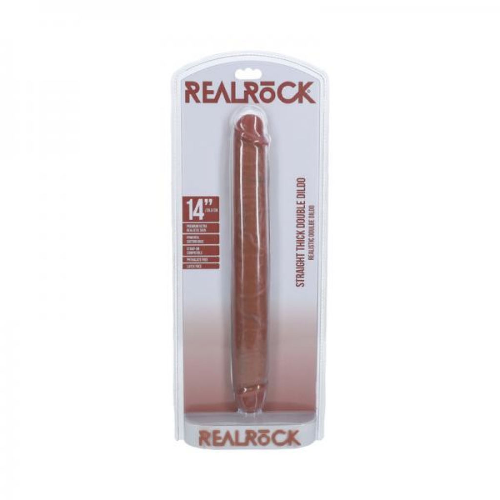 Realrock 14 In. Thick Double-ended Dong Tan - Double Dildos