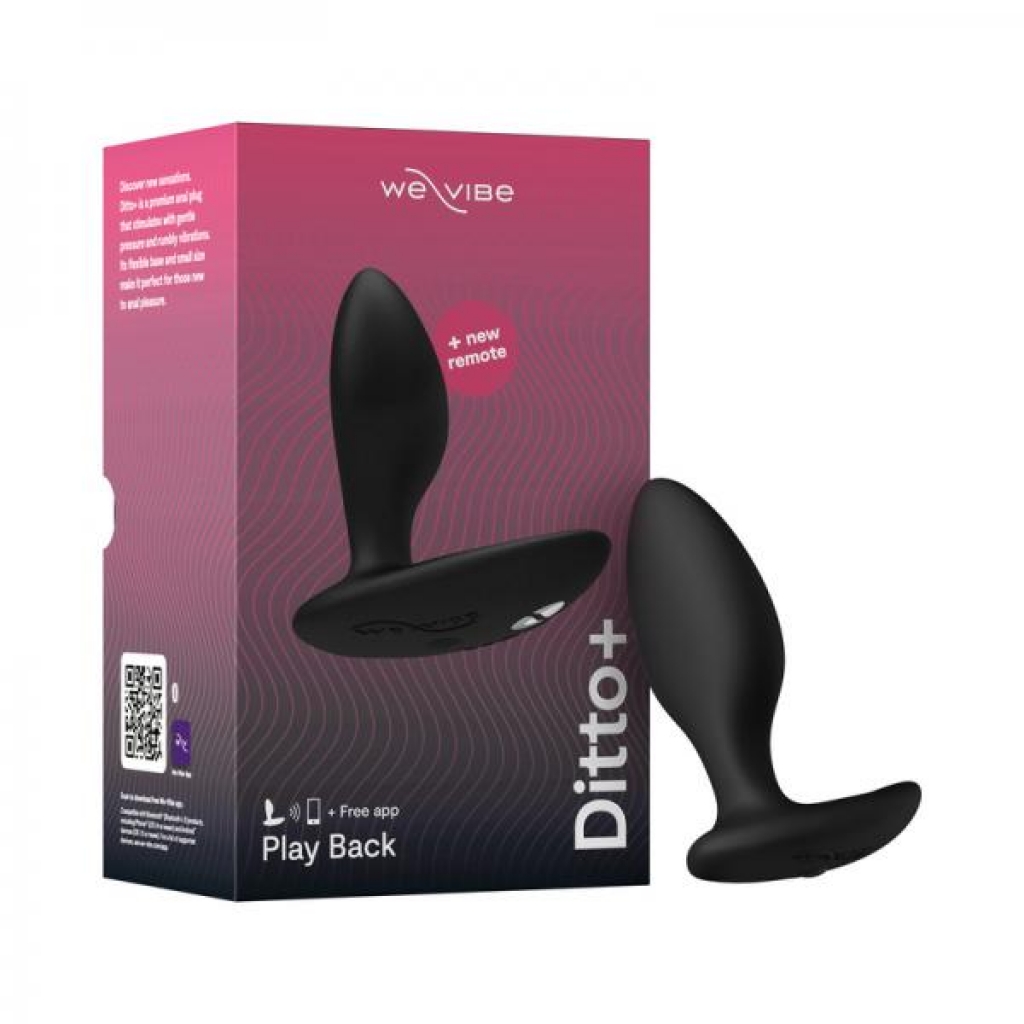 We-vibe Ditto+ Rechargeable Remote-controlled Silicone Vibrating Anal Plug Satin Black - Anal Plugs