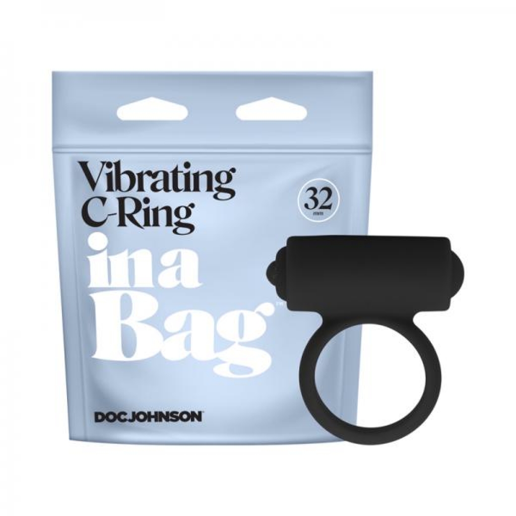 In A Bag Vibrating C-ring Black - Couples Vibrating Penis Rings