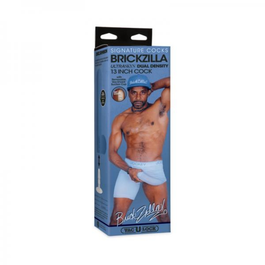 Signature Cocks Brickzilla Ultraskyn Cock With Removable Vac-u-lock Suction Cup 13in Chocolate - Porn Star Dildos