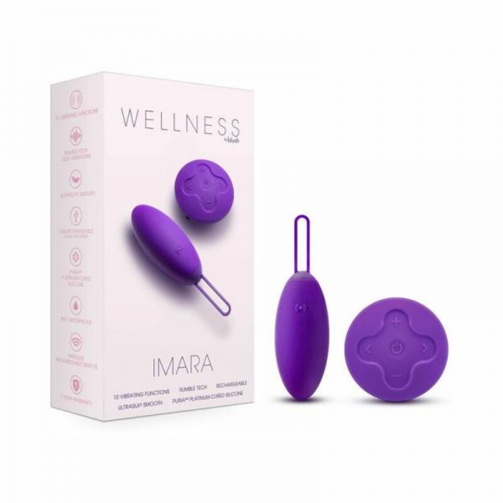 Wellness Imara Vibrating Egg With Remote Purple - Discreet