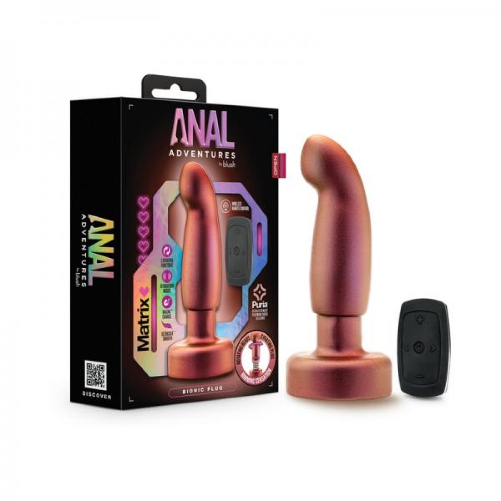 Anal Adventures Matrix Bionic Plug Cosmic With Remote Copper - Anal Plugs