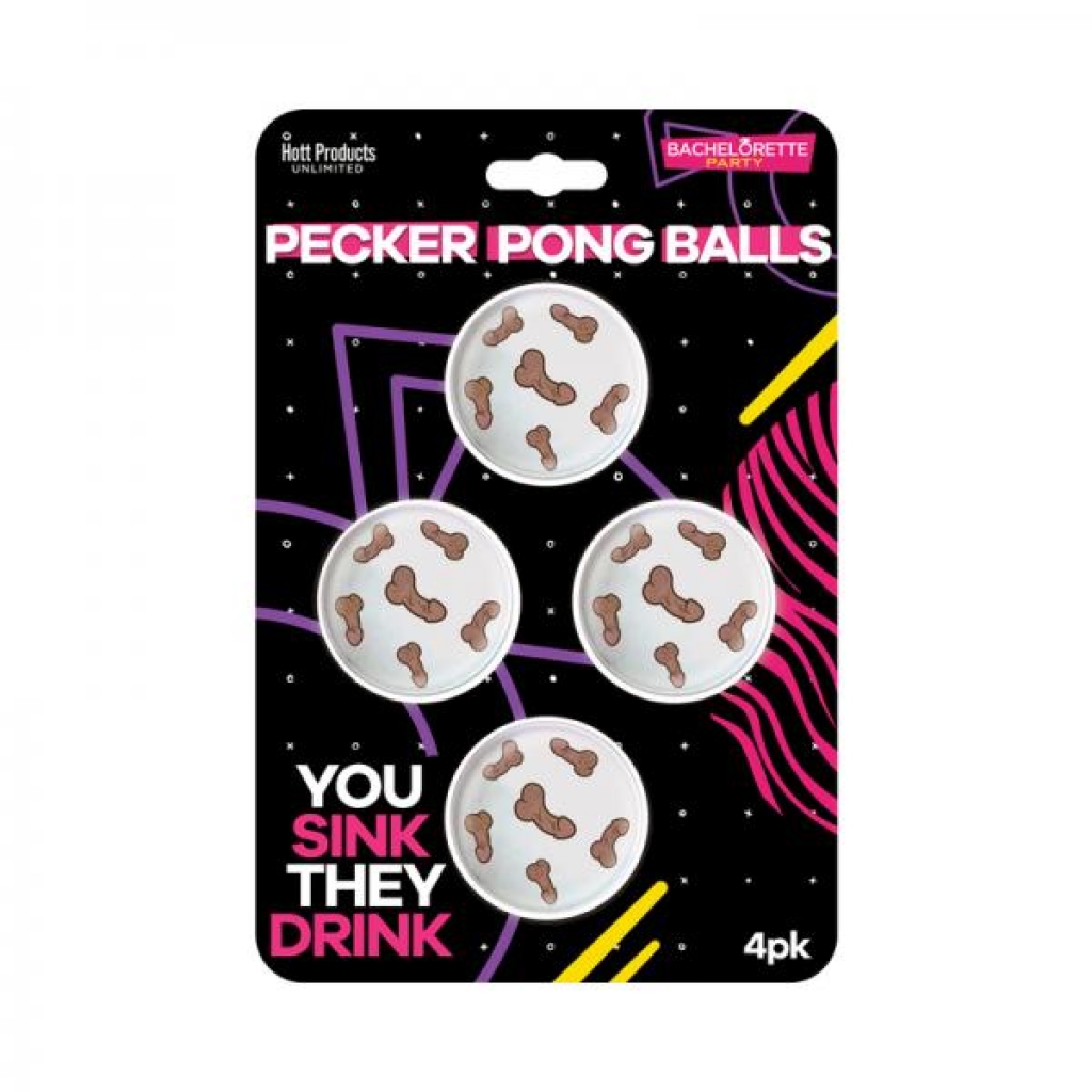 Pecker Beer Pong Balls 4-pack - Party Hot Games
