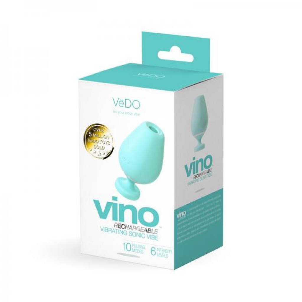 Vedo Vino Rechargeable Vibrating Sonic Vibe Turquoise - Clit Suckers & Oral Suction