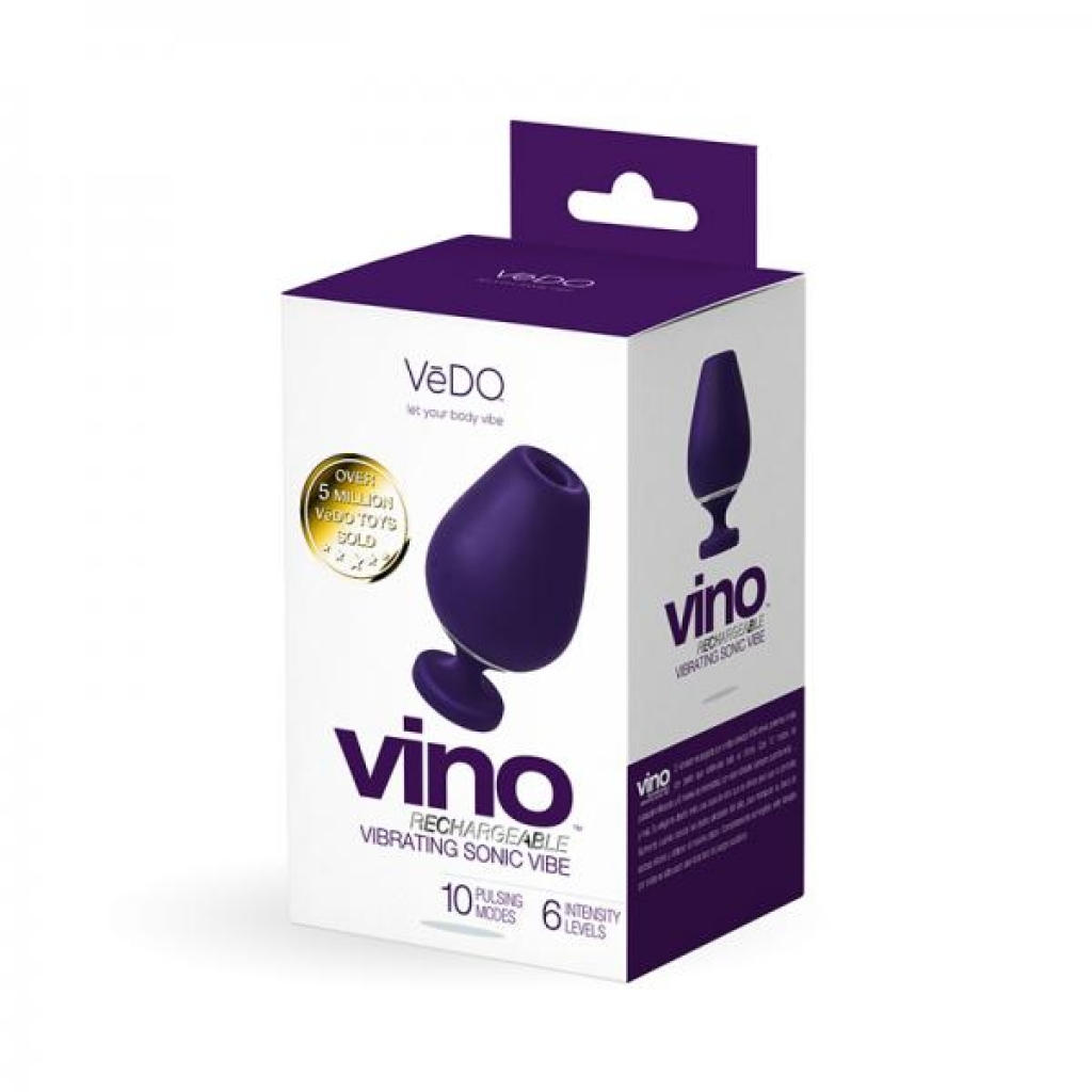 Vedo Vino Rechargeable Vibrating Sonic Vibe Purple - Clit Suckers & Oral Suction