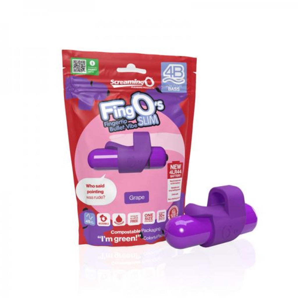 Screaming O 4b Fingo Slim Grape - Finger Vibrators