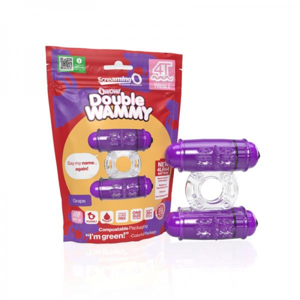 Screaming O 4t Double Wammy Grape - Couples Penis Rings