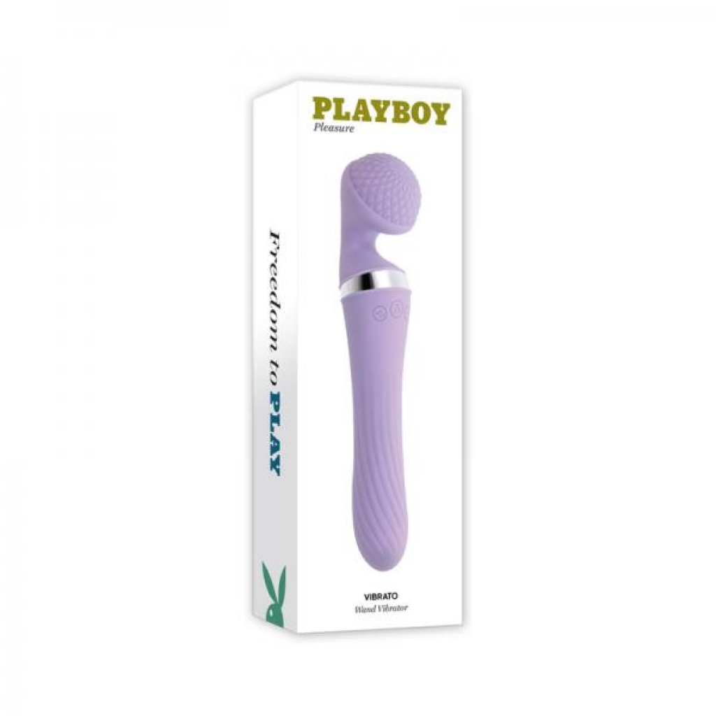 Playboy Vibrato Rechargeable Silicone Dual Ended Wand Vibrator Opal - Body Massagers
