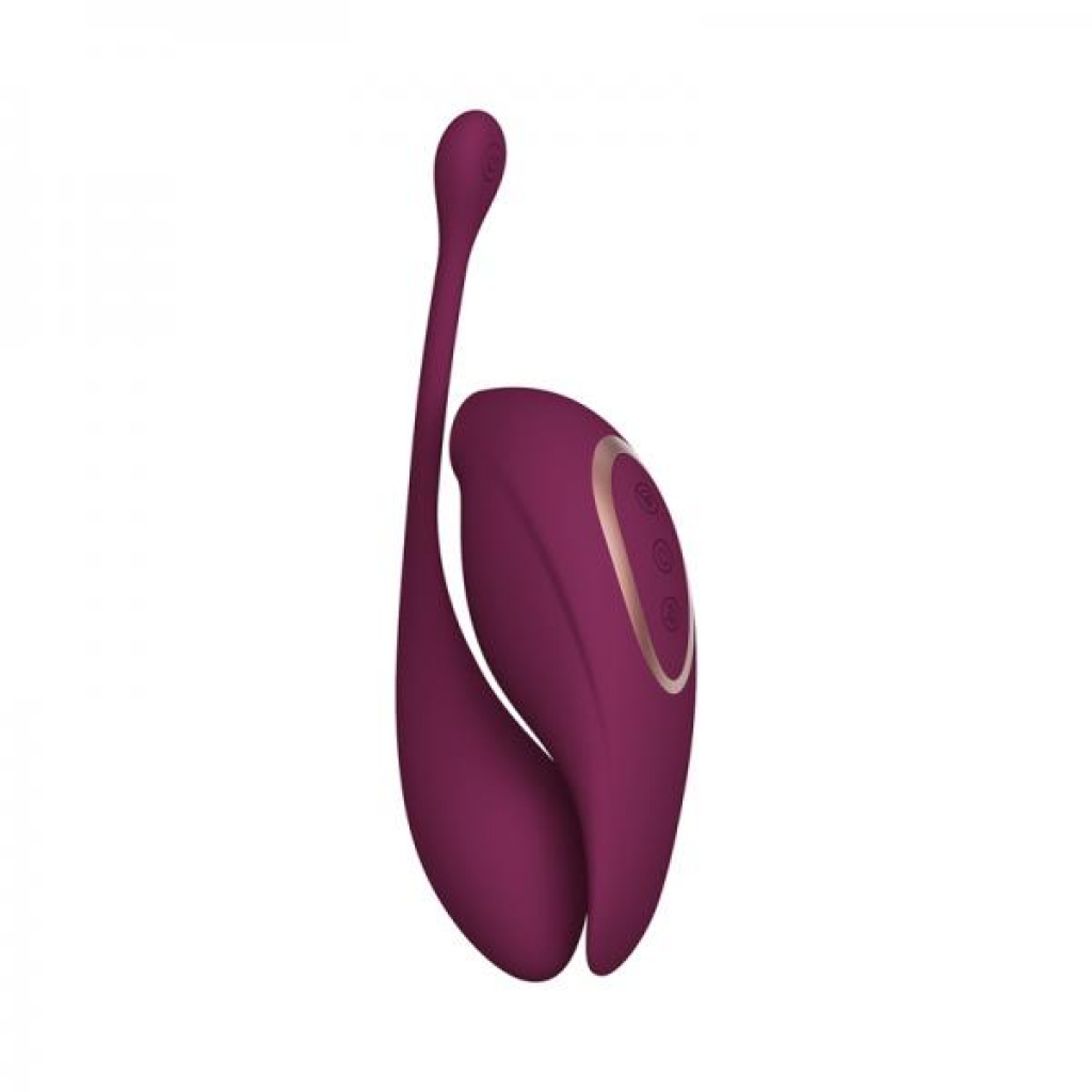 Twitch 2 Rechargeable Suction And Flapping Vibrator With Remote Control Vibrating Egg Burgundy - Discreet