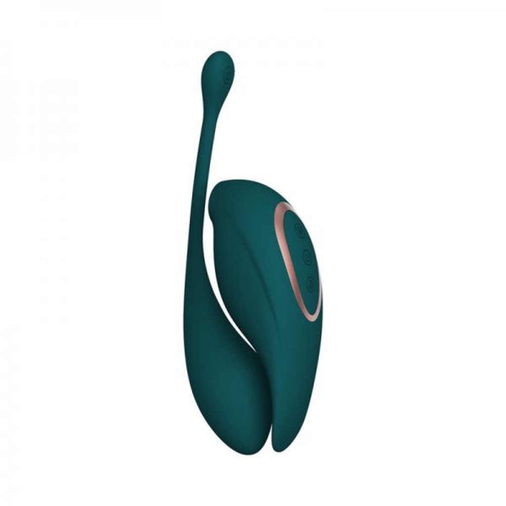 Twitch 2 Rechargeable Suction And Flapping Vibrator With Remote Control Vibrating Egg Forest Green - Discreet