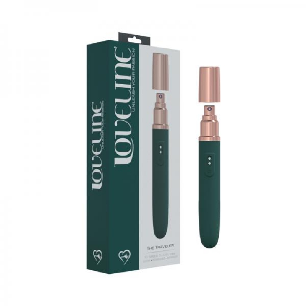 Loveline The Traveler 10 Speed Travel Vibe Silicone Rechargeable Waterproof Forest Green - G-Spot Vibrators Clit Stimulators