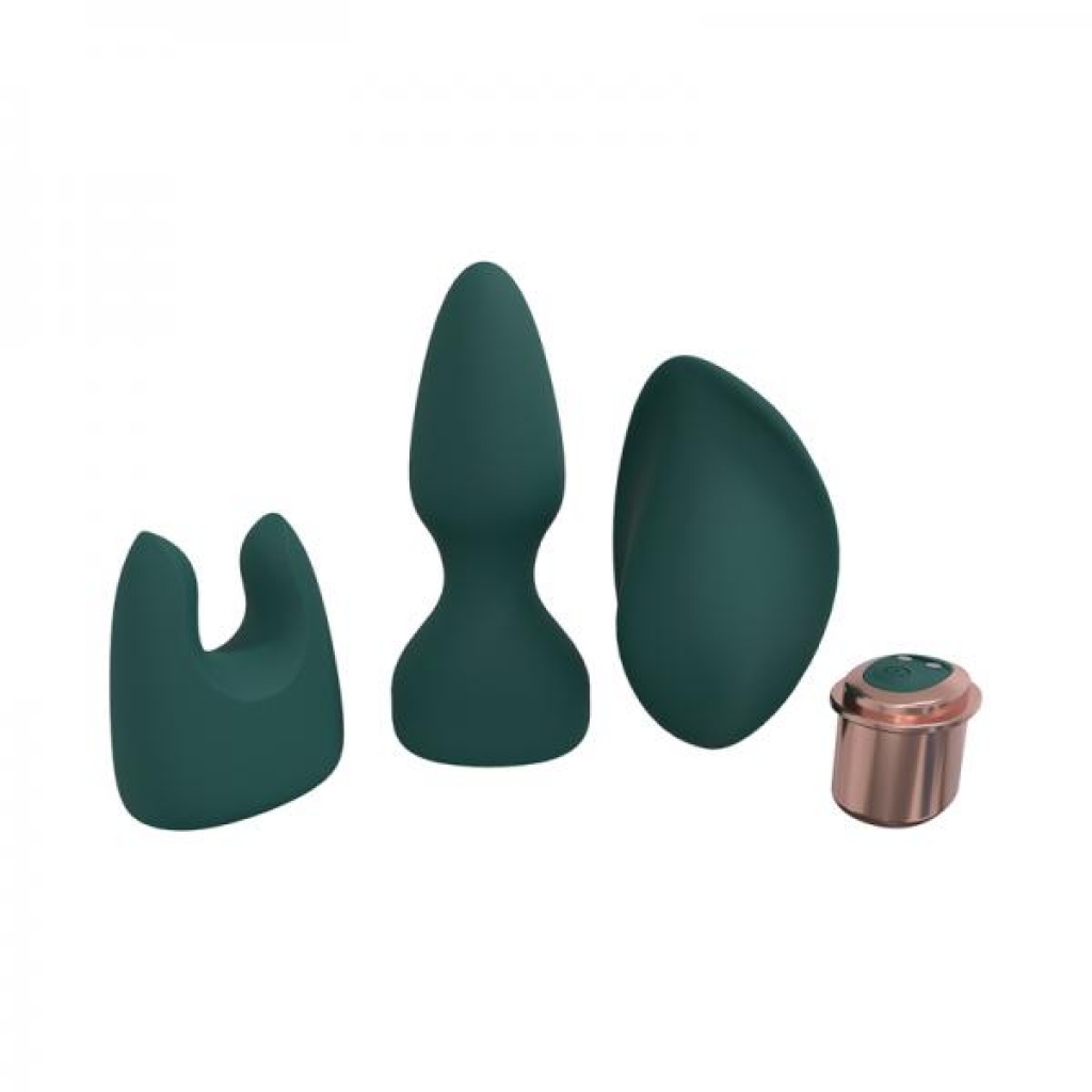 Loveline Ultimate Kit 10 Speed Silicone Rechargeable Waterproof Forest Green - Kits & Sleeves
