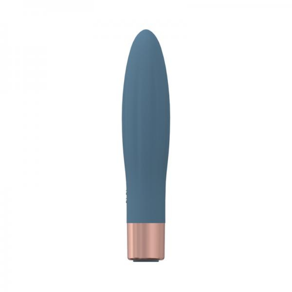 Loveline Fame 10 Speed Mini-vibe Silicone Rechargeable Waterproof Blue/grey - Bullet Vibrators