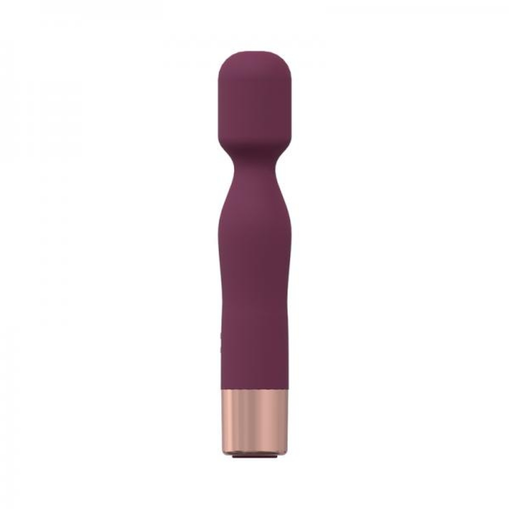 Loveline Glamour 10 Speed Mini-wand Silicone Rechargeable Waterproof Burgundy - Body Massagers