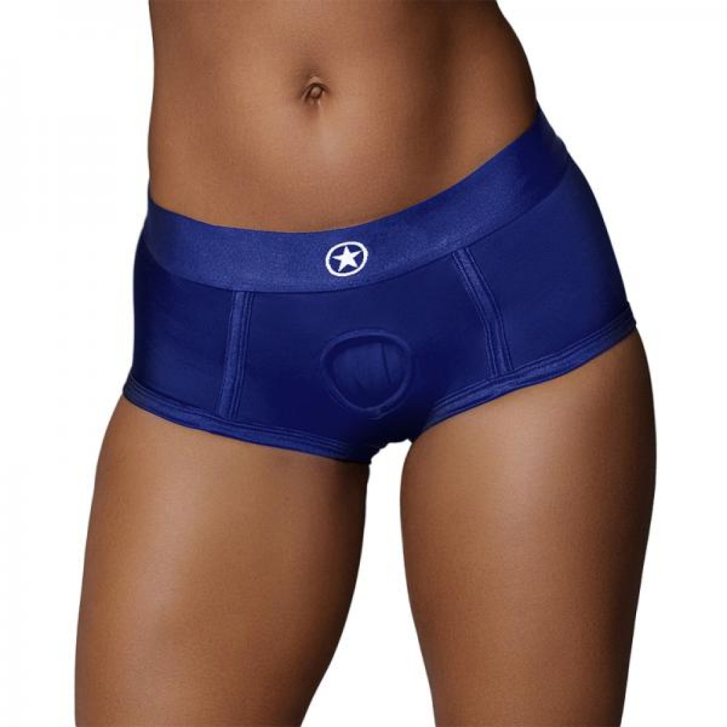 Ouch! Vibrating Strap-on Brief Royal Blue M/l - Harnesses