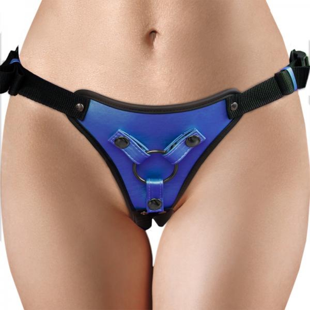 Ouch! Metallic Strap-on Harness Metallic Blue - Harnesses