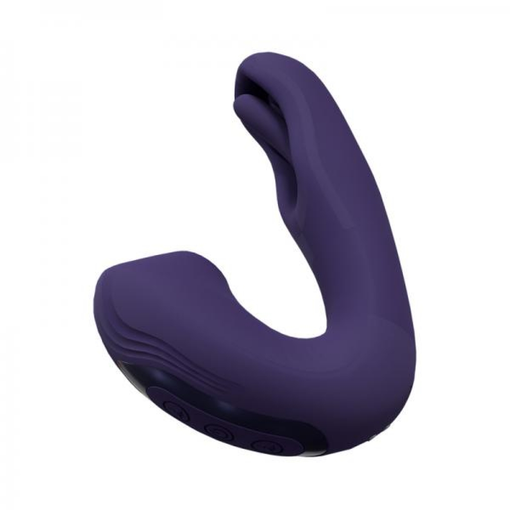 Vive Yuna Rechargeable Dual Motor Airwave Vibrator With Innovative G-spot Flapping Stimulator Purple - G-Spot Vibrators Clit Stimulators