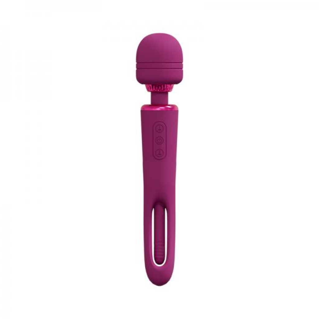 Vive Kiku Rechargeable Double Ended Wand With Innovative G-spot Flapping Stimulator Pink - Body Massagers