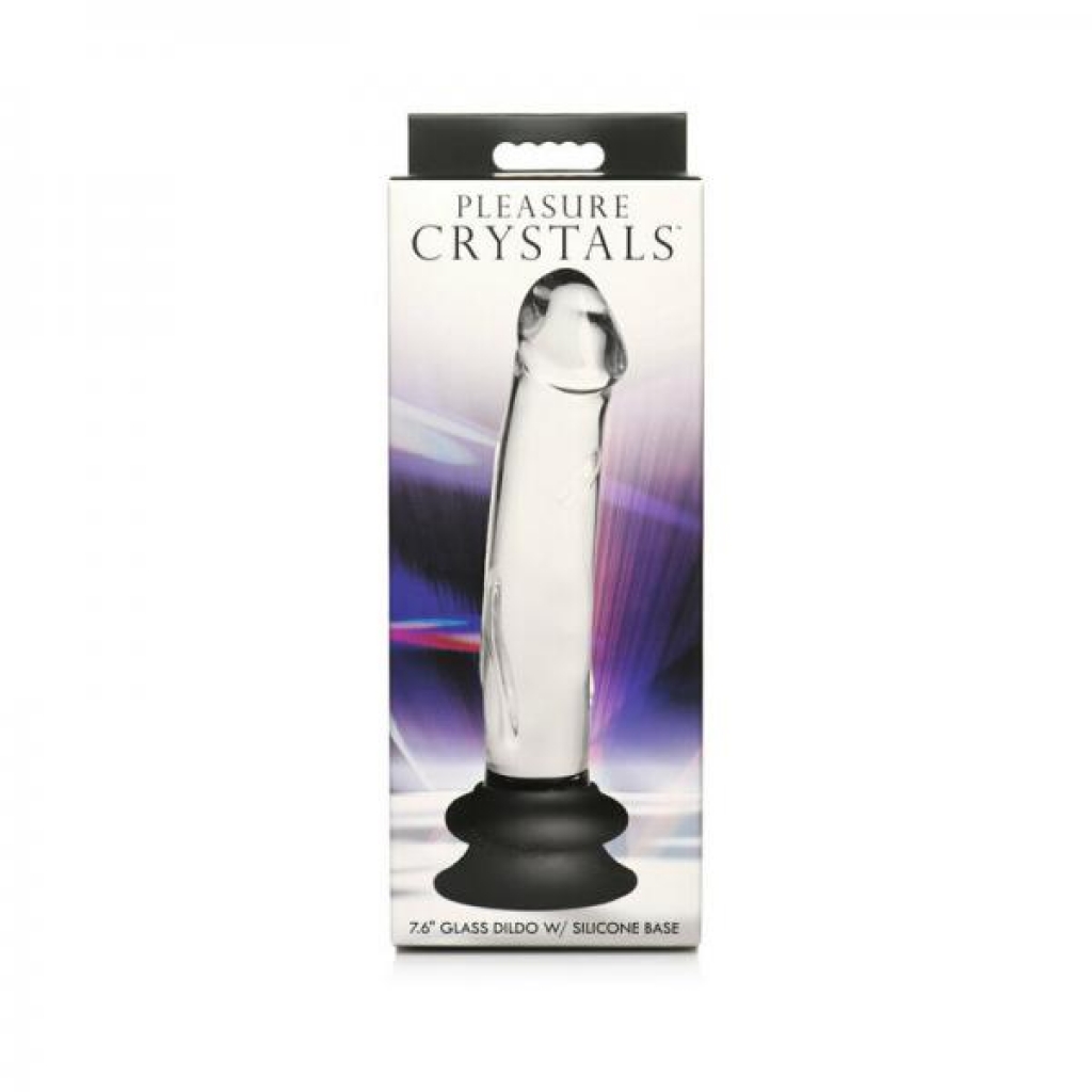 Pleasure Crystals 7.6 In. Glass Dildo With Silicone Base - Realistic Dildos & Dongs