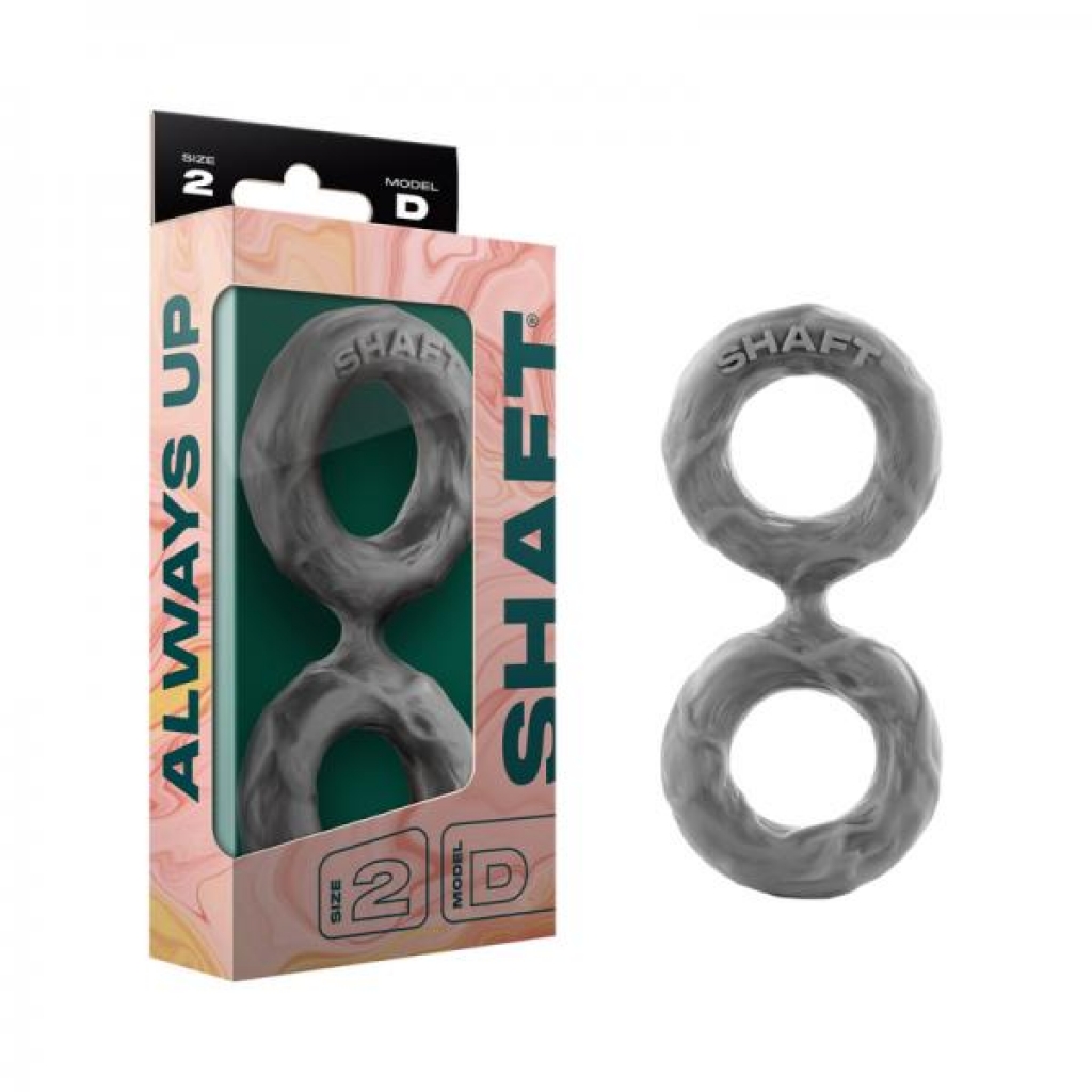 Shaft Model D: Double C-ring Grey Size 2 - Stimulating Penis Rings