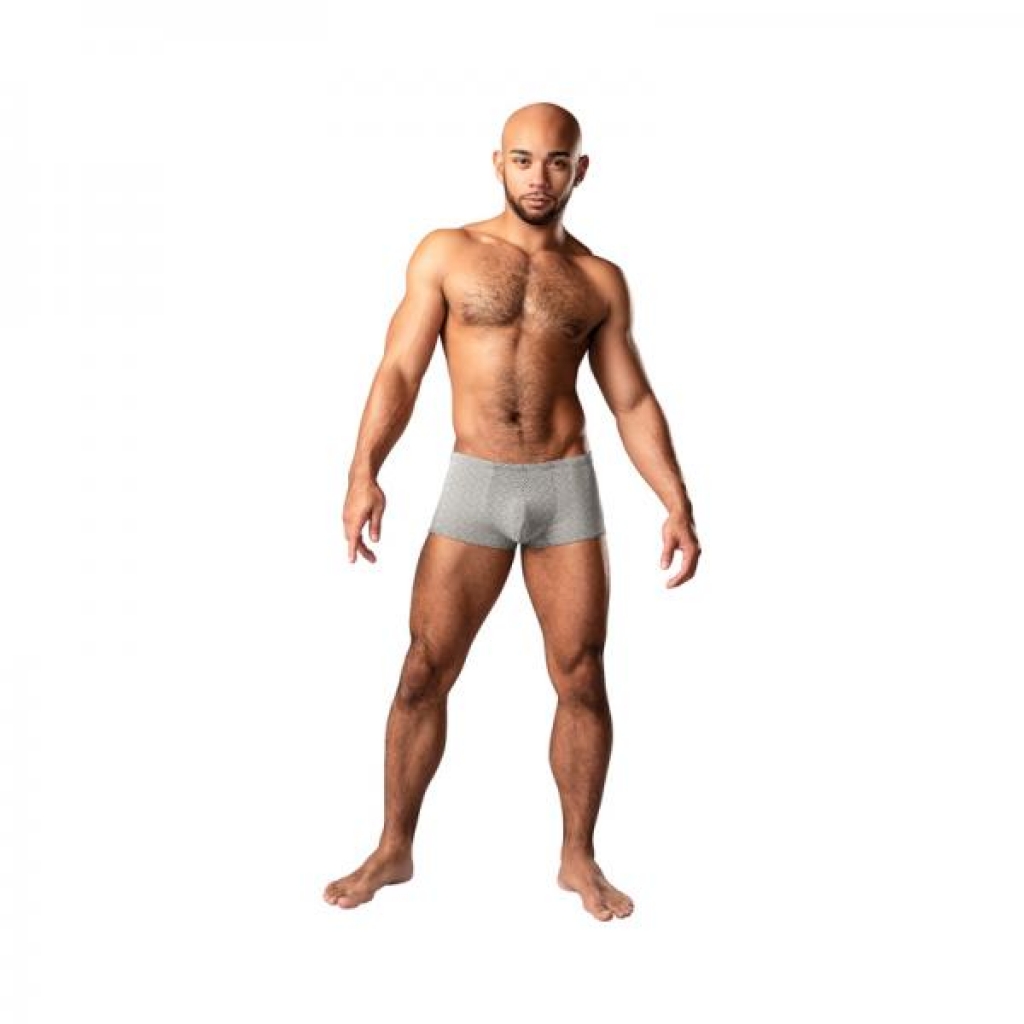 Male Power Labyrinth Mini Short Grey Weave Xl - Mens Underwear