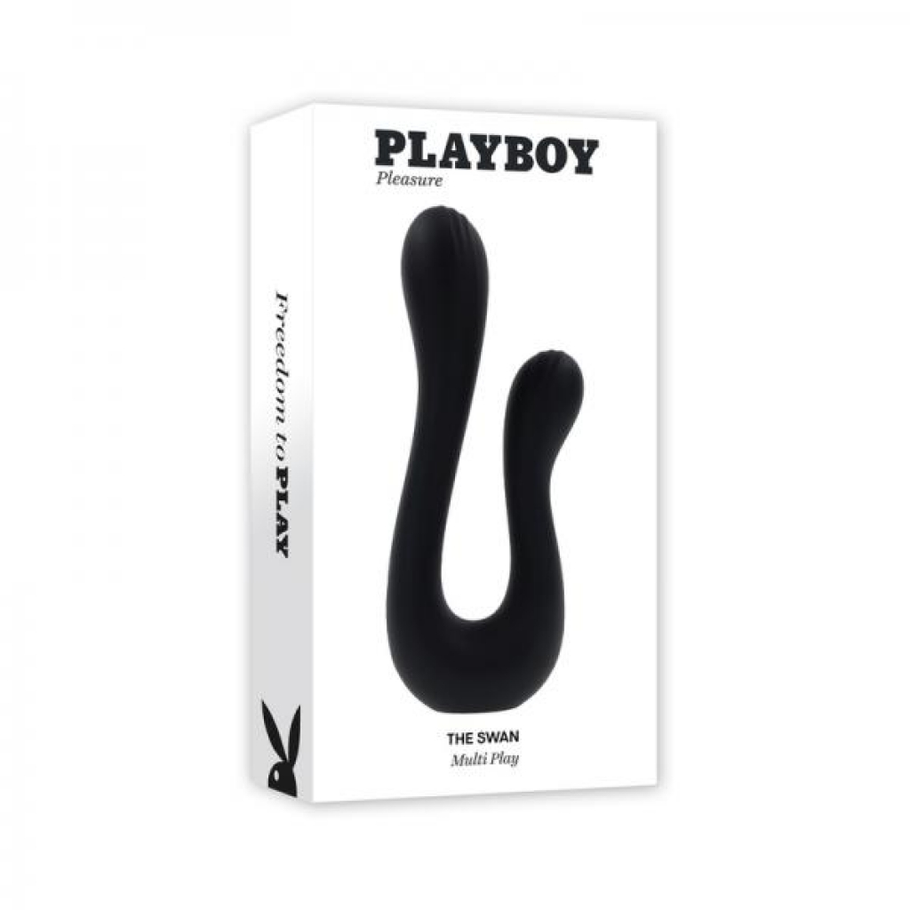 Playboy The Swan Rechargeable Dual Shaft Silicone Vibrator - G-Spot Vibrators