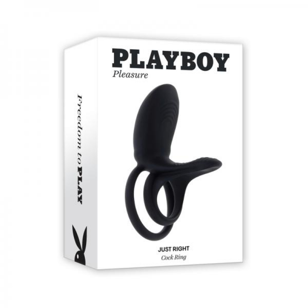 Playboy Just Right Rechargeable Silicone C-ring - Couples Vibrating Penis Rings