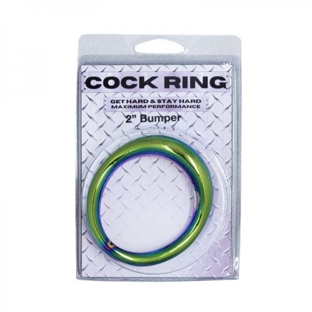 Ple'sur Ss Rainbow Bumper Cockring 2in - Couples Vibrating Penis Rings