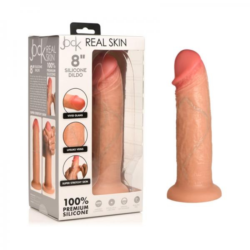 Jock Real Skin Silicone Dildo 8 In. Light - Realistic Dildos & Dongs