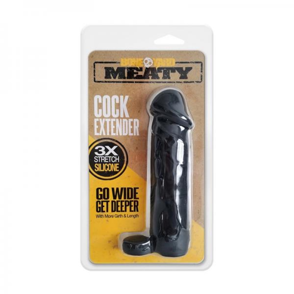 Boneyard Meaty Silicone Cock Extender Black - Penis Extensions