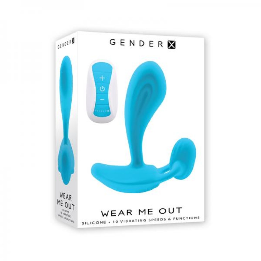 Gender X Wear Me Out Rechargeable Wearable With Remote Silicone Blue - Anal Plugs
