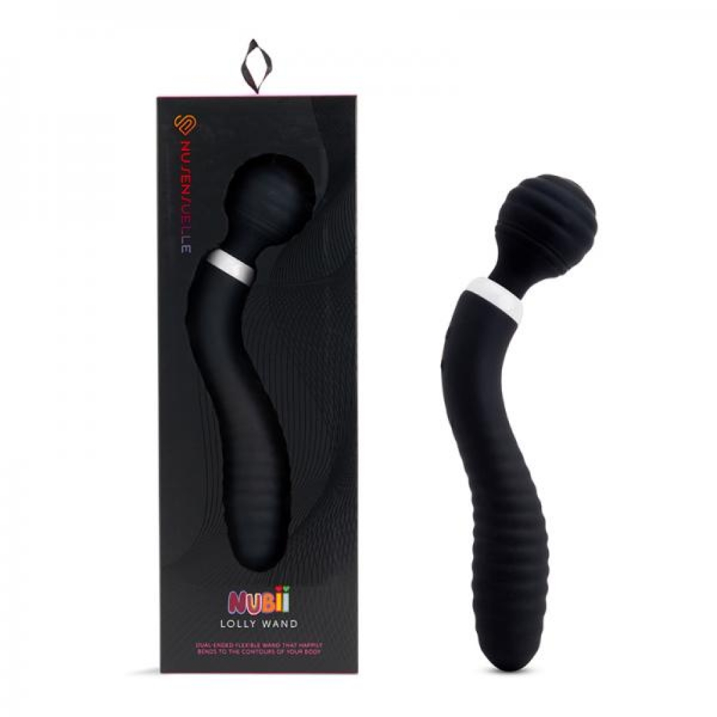 Nu Sensuelle Lolly Nubii Double-ended Flexible Wand Black - Body Massagers